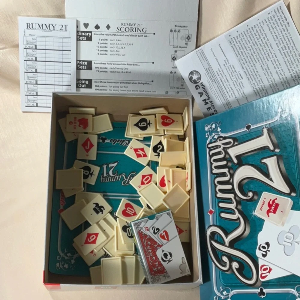 Vintage Rummy 21 by Winning Moves Game Combination of Cards & Tiles -Complete